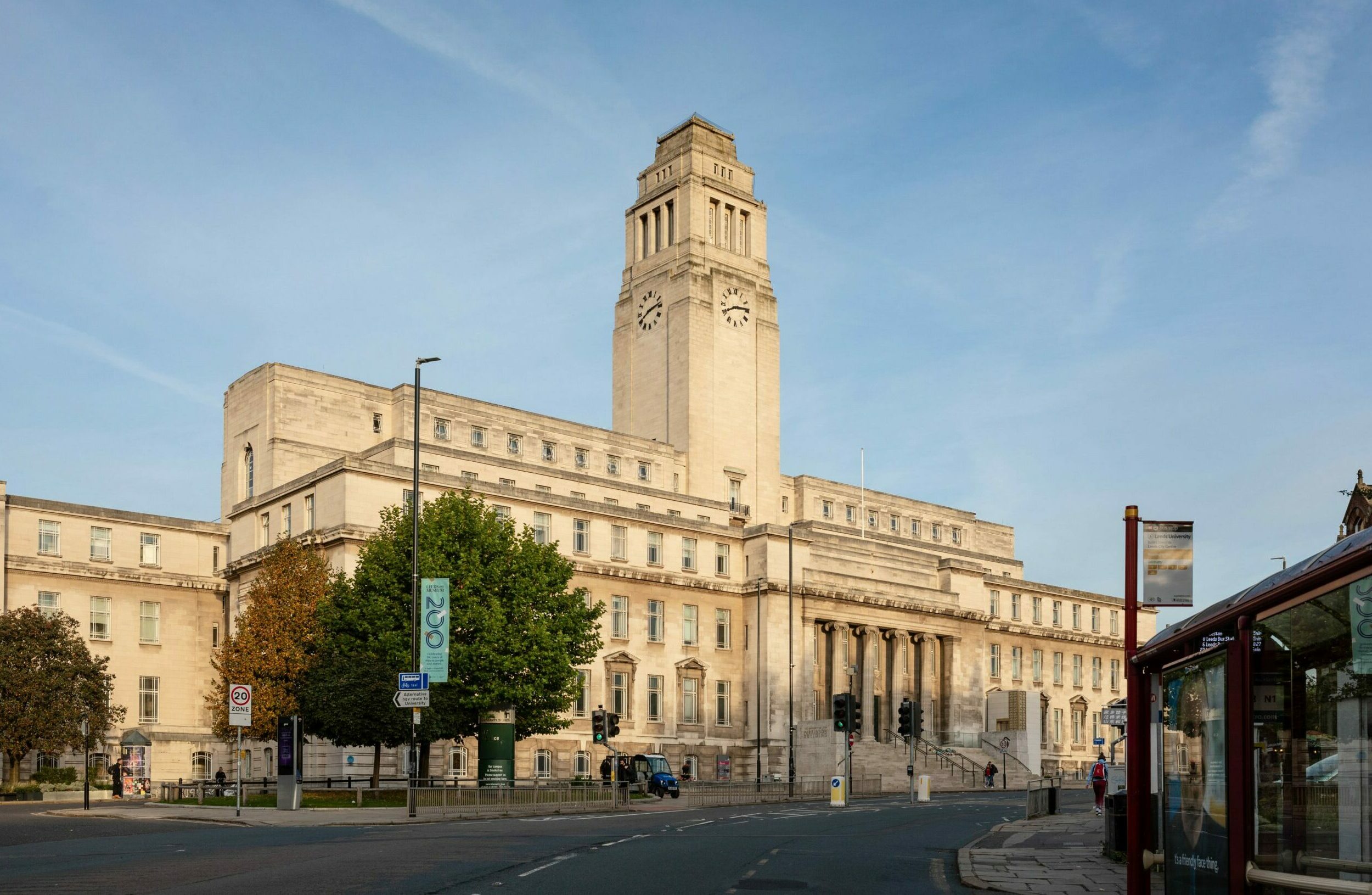 The Parkinson Building is the main entrance to the University of Leeds and a historic grade II listed building. Parkinson Tower is a prominent landmark in the city